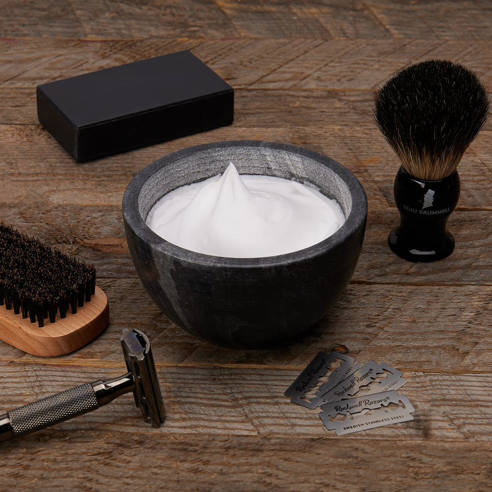 Beau Brummell cuenco mármol negro ritual de afeitado lujoso
