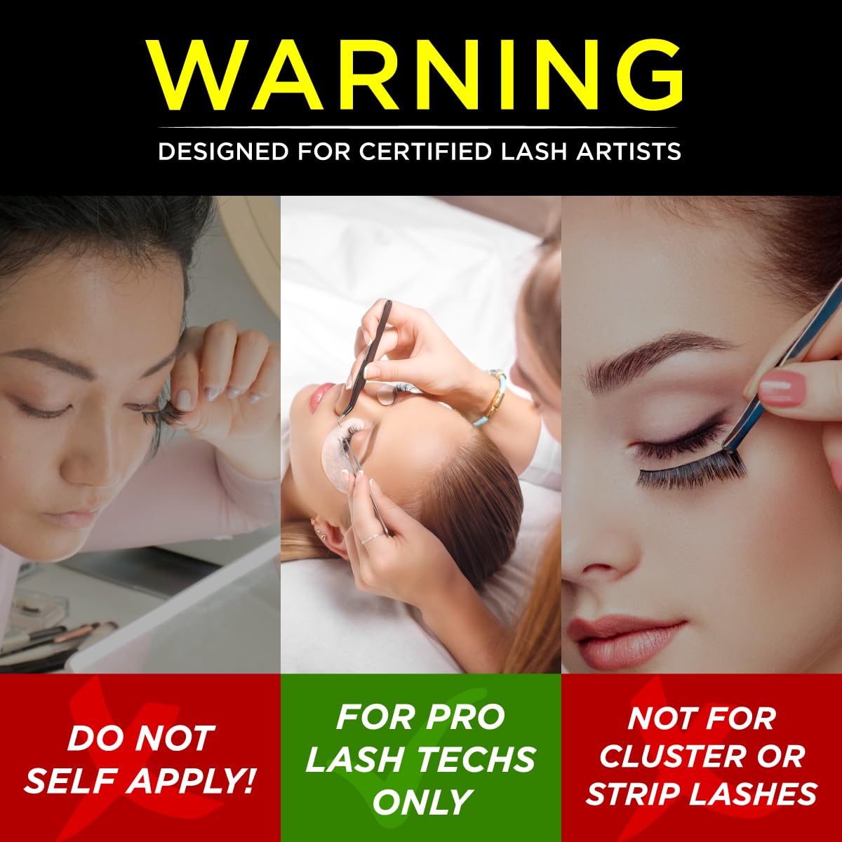 ADHESIVO BEAU LASHES S+ acabado negro suave para mezcla natural.