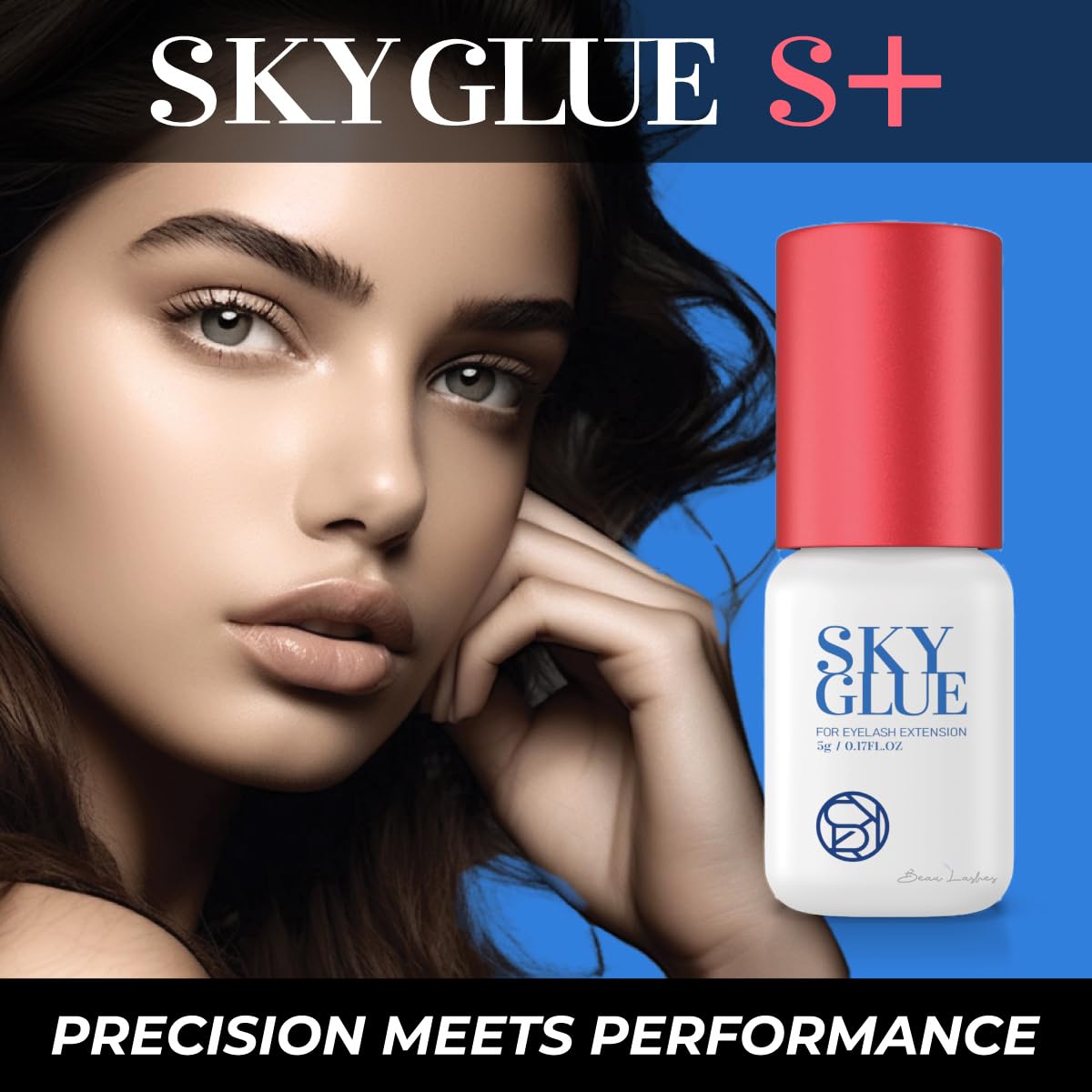 ADHESIVO BEAU LASHES S+ sin formaldehido, opción segura para ojos sensibles.