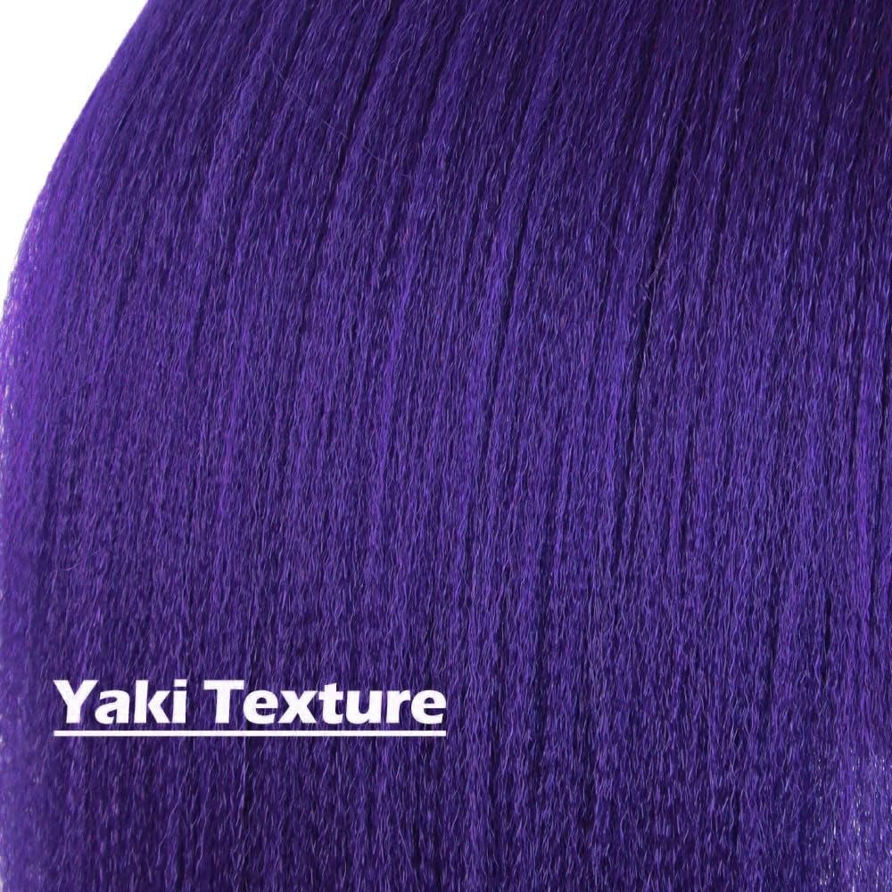 Beauday extensiones sintéticas 24 pulgadas moradas, estilo versátil para disfraces.