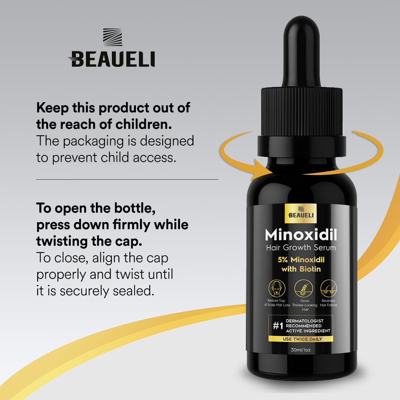 Beaueli Minoxidil gotero-aplicación facilita la aplicación precisa y cómoda cada día.