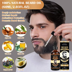 Beauntangly kit crecimiento barba champu: limpieza suave preservando aceites.