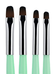 Beaute Galleria: conjunto de 4 pinceles ovalados para gel UV, precisión en cada trazo