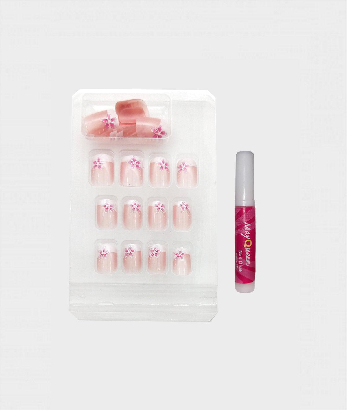 Beautia conjunto de uñas con pegamento para recrear estilos en casa.