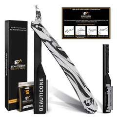 Navaja recta Beauticone para barbero con estuche regalo, almacenamiento seguro.