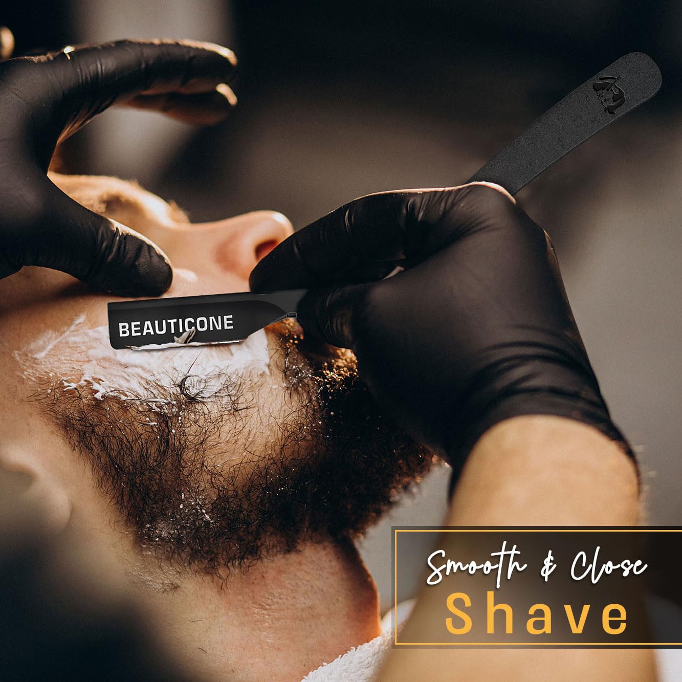 Beauticone navaja recta barbero hojas reemplazables para una higiene fácil.