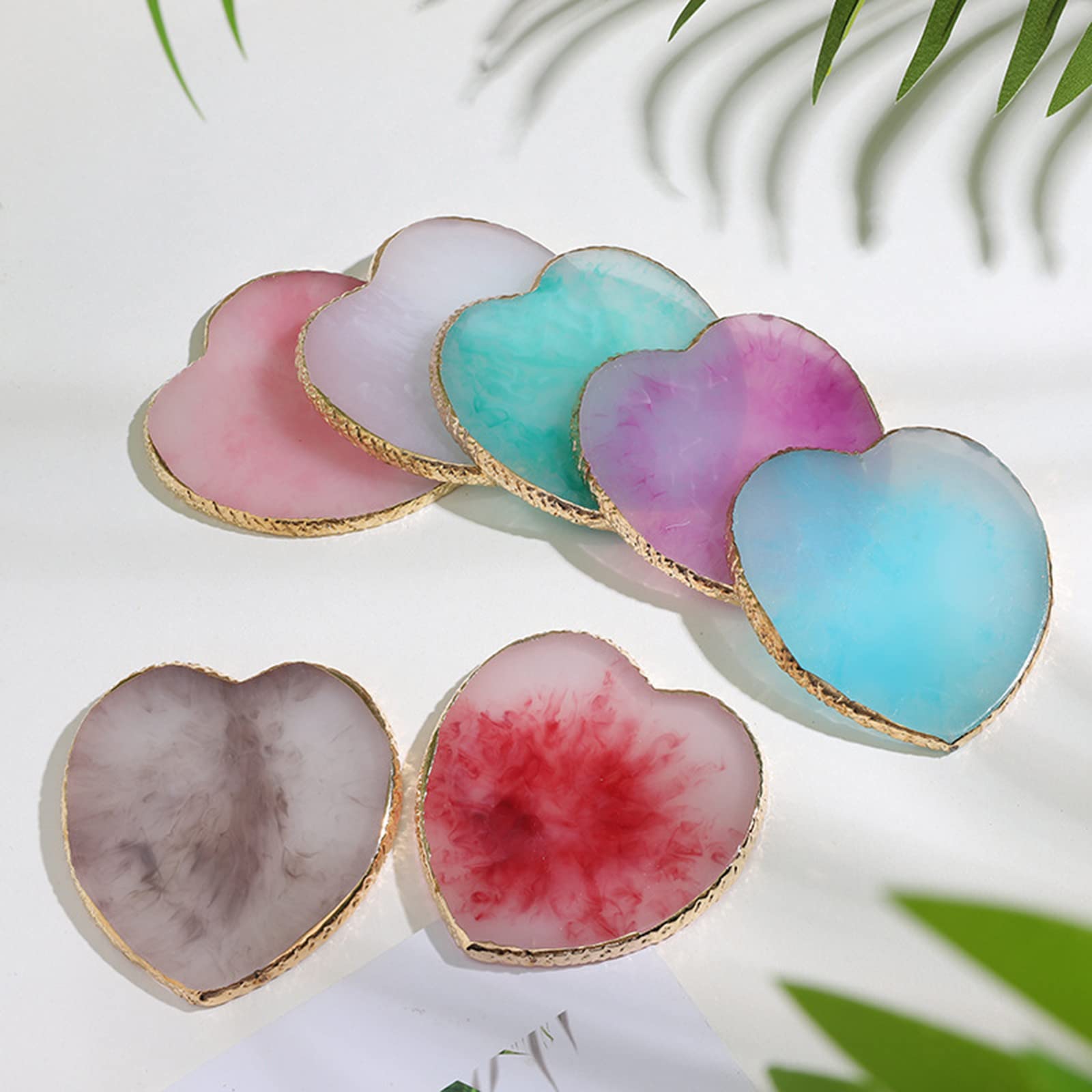 Paleta Beautifultracy de resina con borde dorado para mezclar pigmentos facilmente.