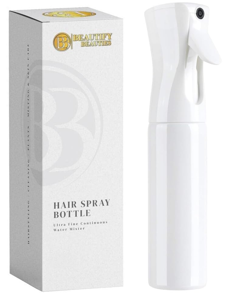 BeautifyBeauties botella niebla continua para rociado uniforme en cabello y plantas.