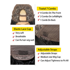 Beautkol U Part Wig cap ajustable con clips para mayor comodidad.