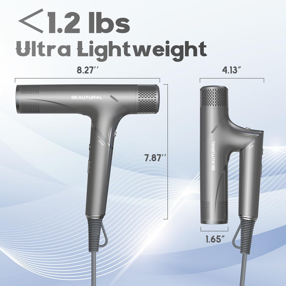 BEAUTURAL secador de pelo, voltaje dual 110-240V para uso mundial.