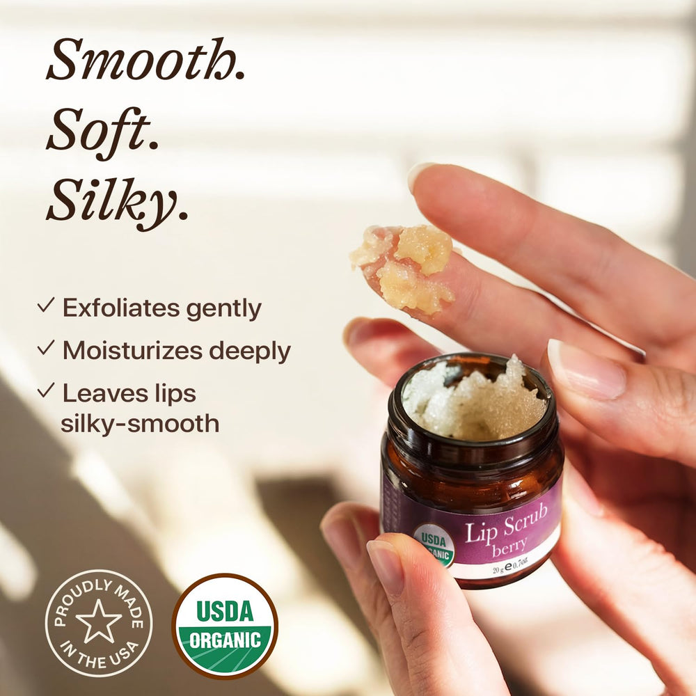Beauty by Earth exfoliante labial frambuesa suaviza labios y remueve células muertas.
