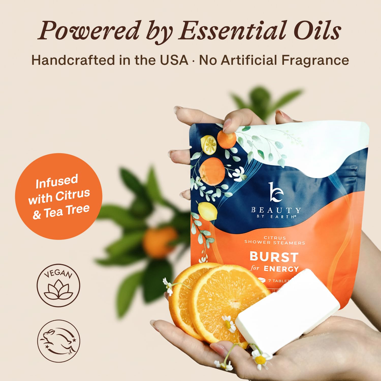 Beauty by Earth aromaterapia cítrica para energía matutina en la ducha.