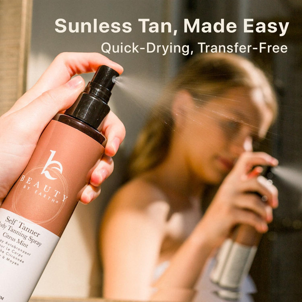 Spray autobronzant rapide pour un bronzage naturel en heures.