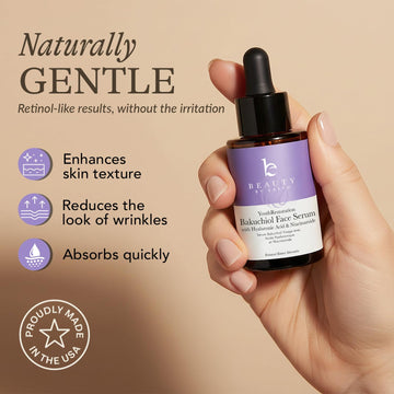 Beauty by Earth Bakuchiol Serum, textura seda, absorción rápida para piel suave