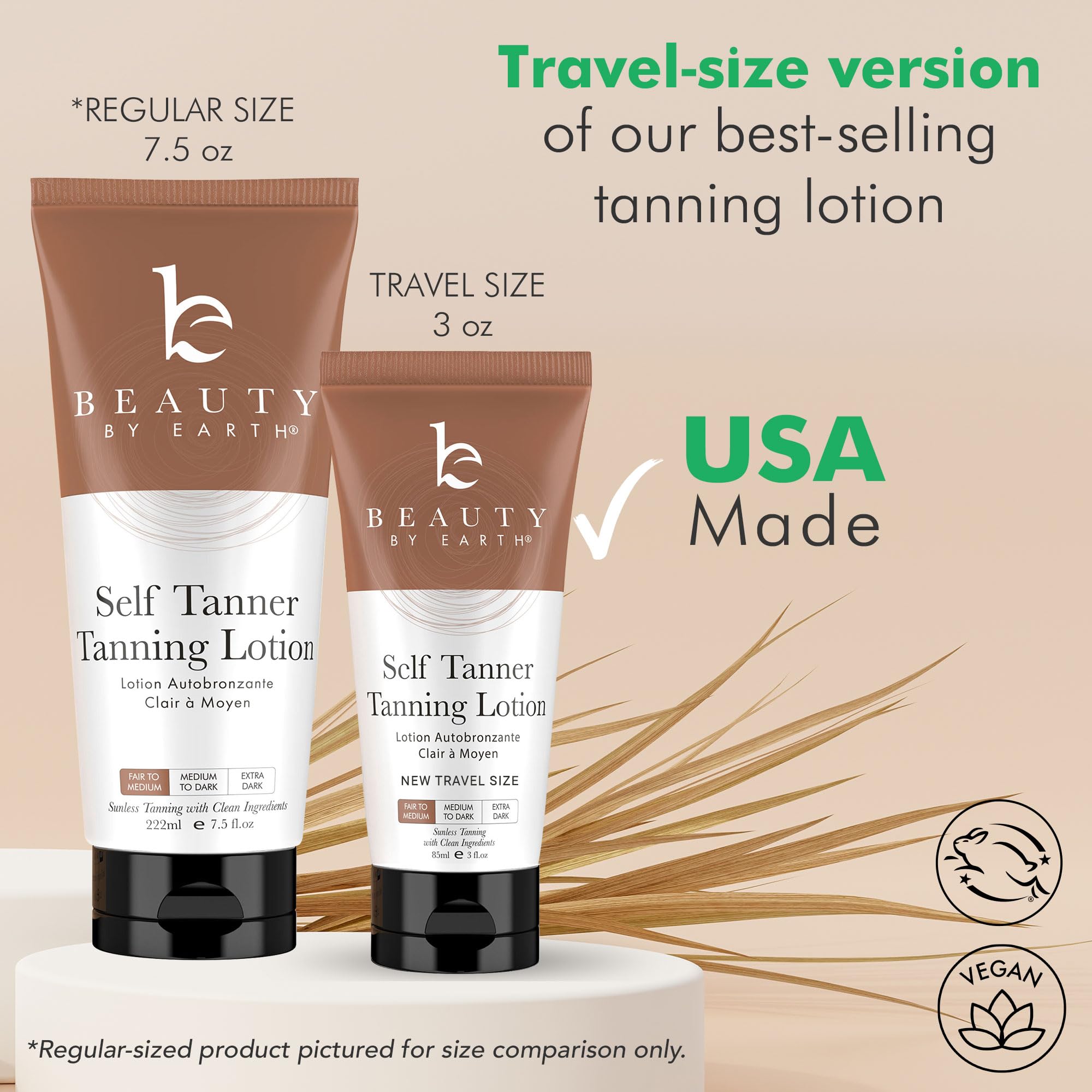 Beauty by Earth bronceador sin manchas, aplicación fácil y sin rayas.