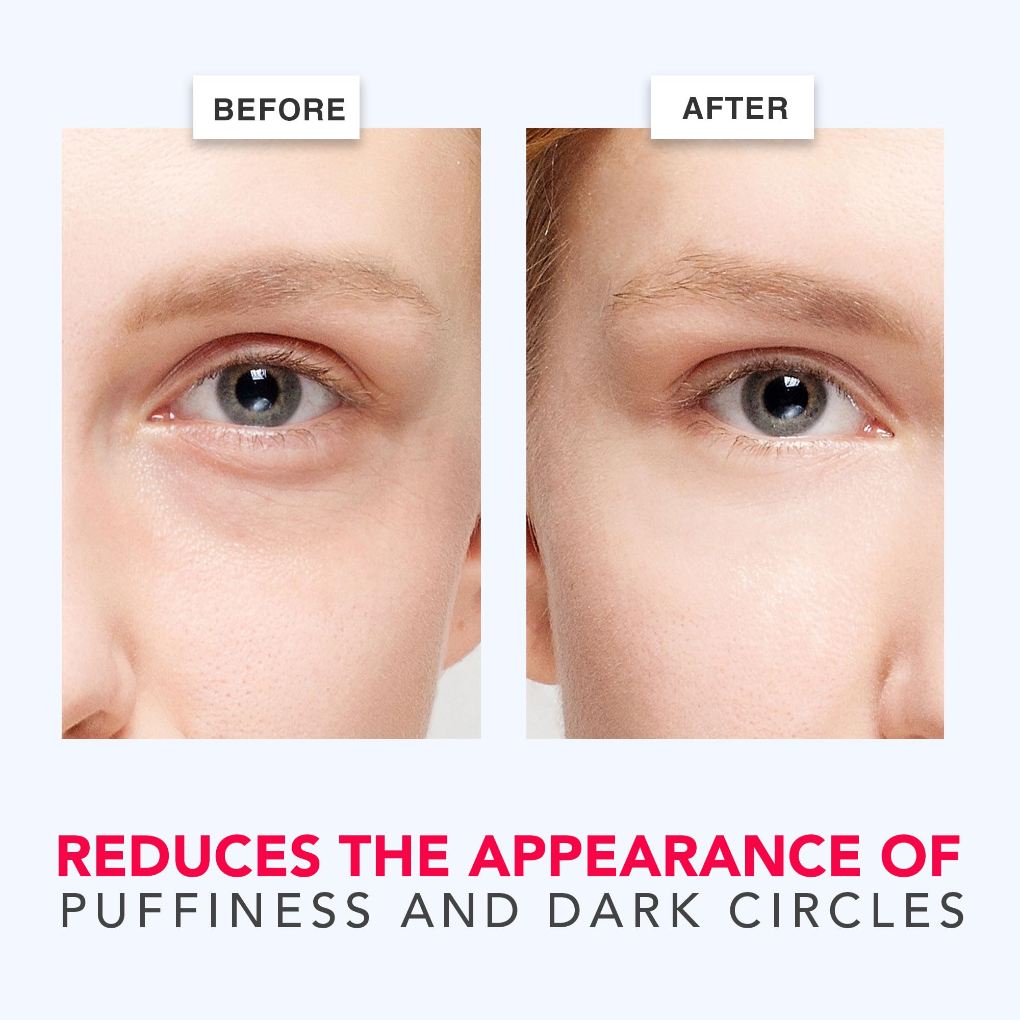 Beauty by Earth Caffeine Eye Cream - Aplicación con la mano para reducir ojeras y hinchazón.
