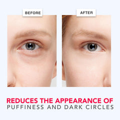 Beauty by Earth Caffeine Eye Cream - Aplicación con la mano para reducir ojeras y hinchazón.