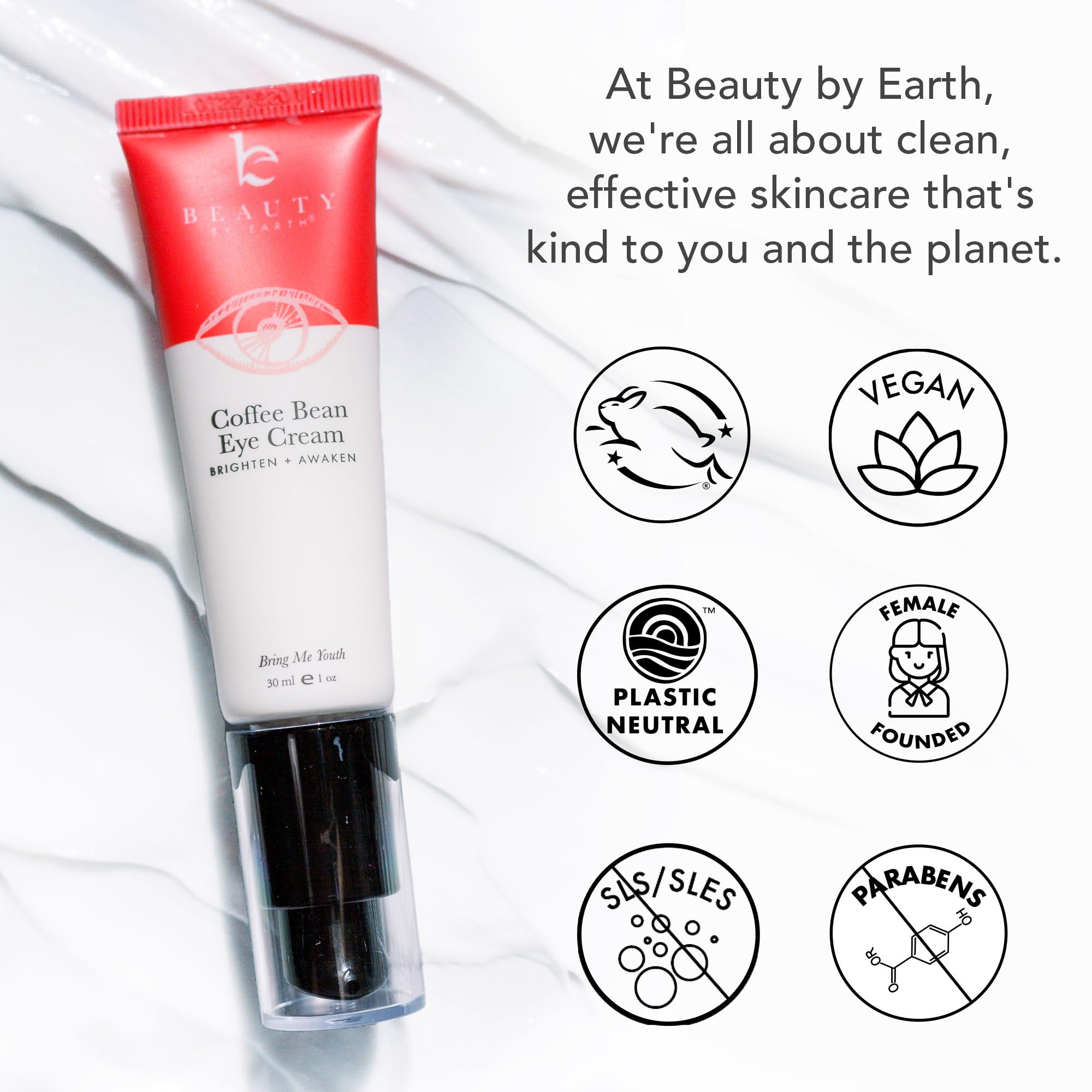 Beauty by Earth Caffeine Eye Cream - Cuidado de ojeras para un look más despierto.