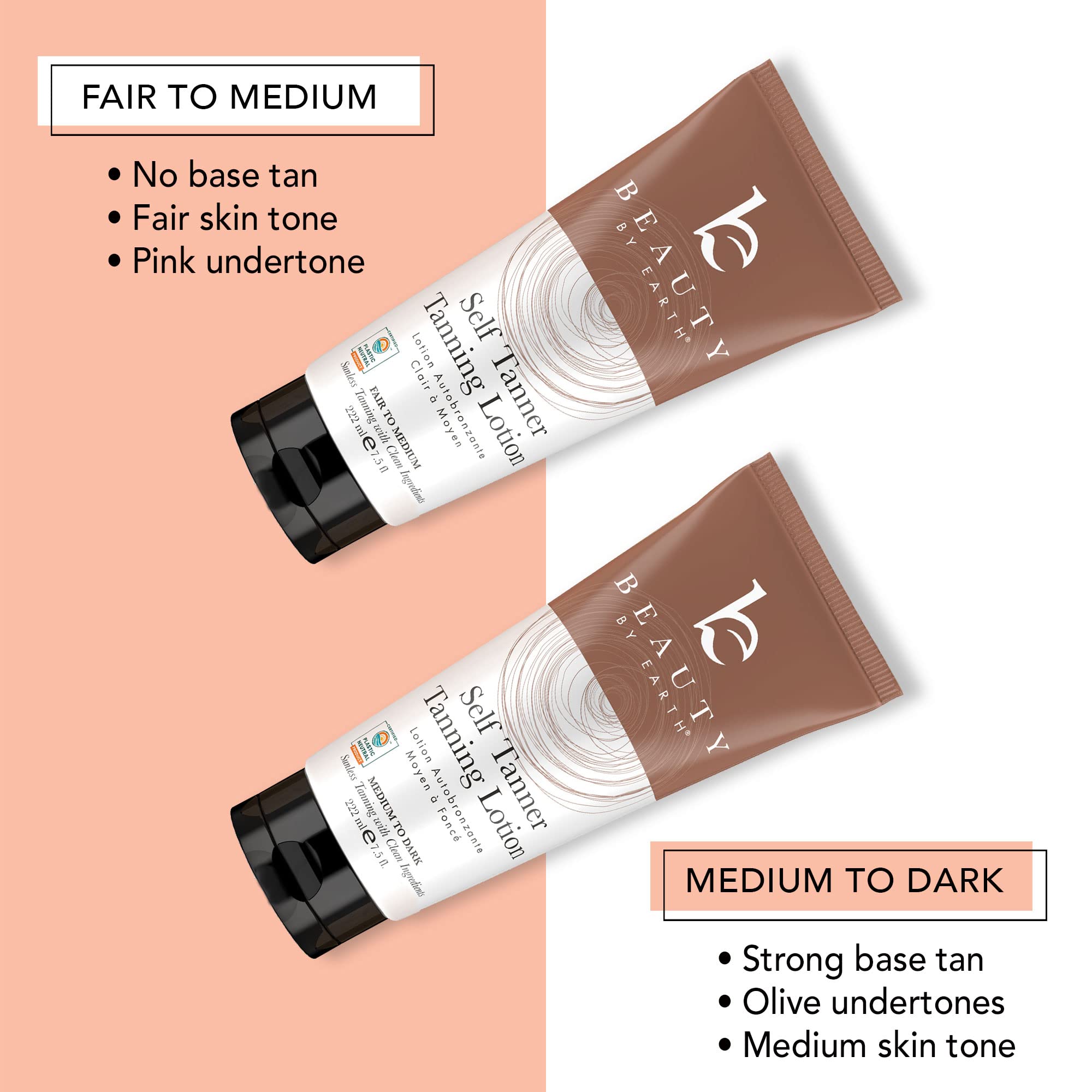 Beauty by Earth empaque bronceador cómodo para uso doméstico.