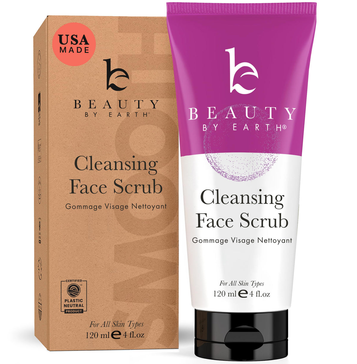 Beauty by Earth exfoliante facial suave para una piel radiante y suave.