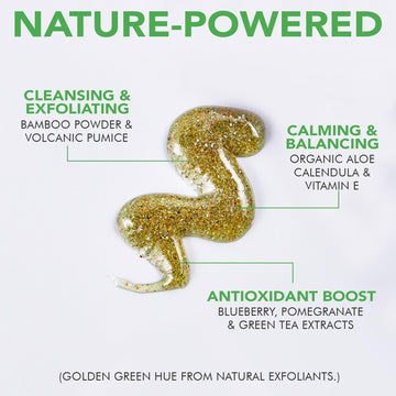 Beauty by Earth exfoliante facial textura suave para pieles suaves.