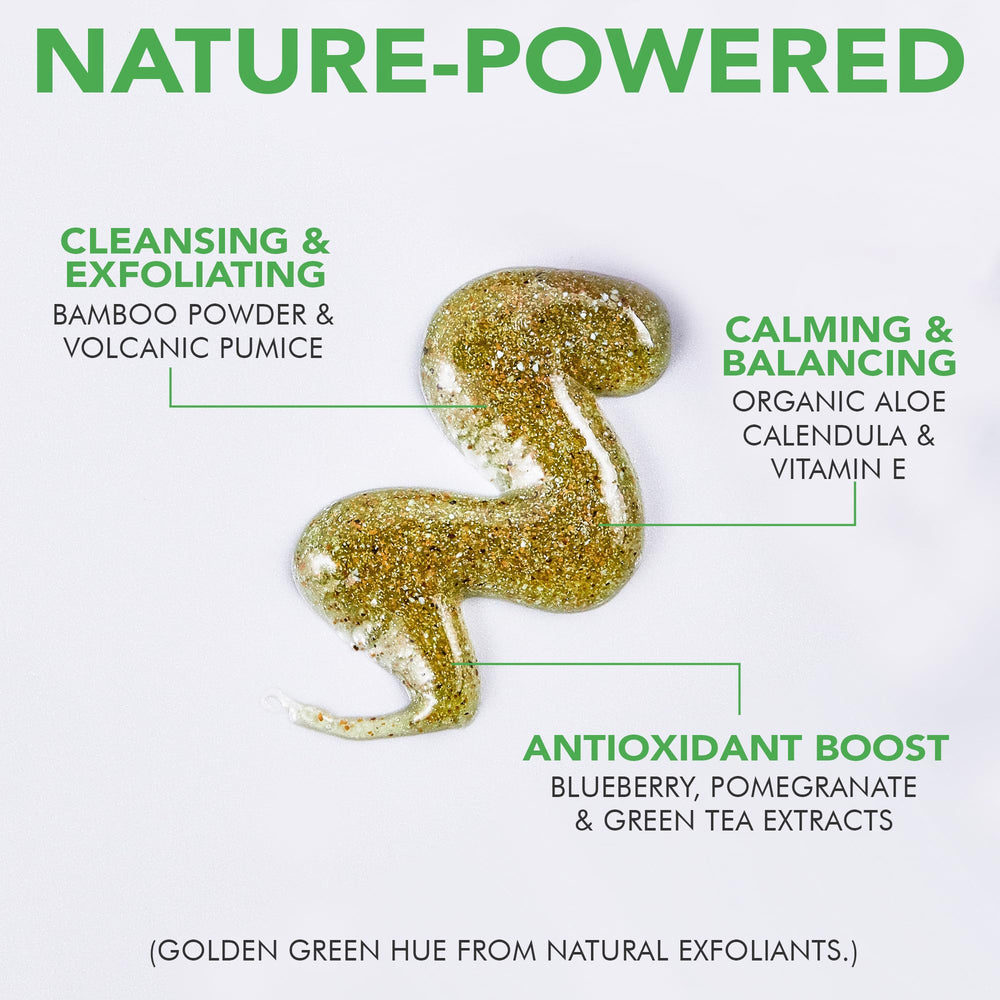 Beauty by Earth exfoliante facial textura suave para pieles suaves.