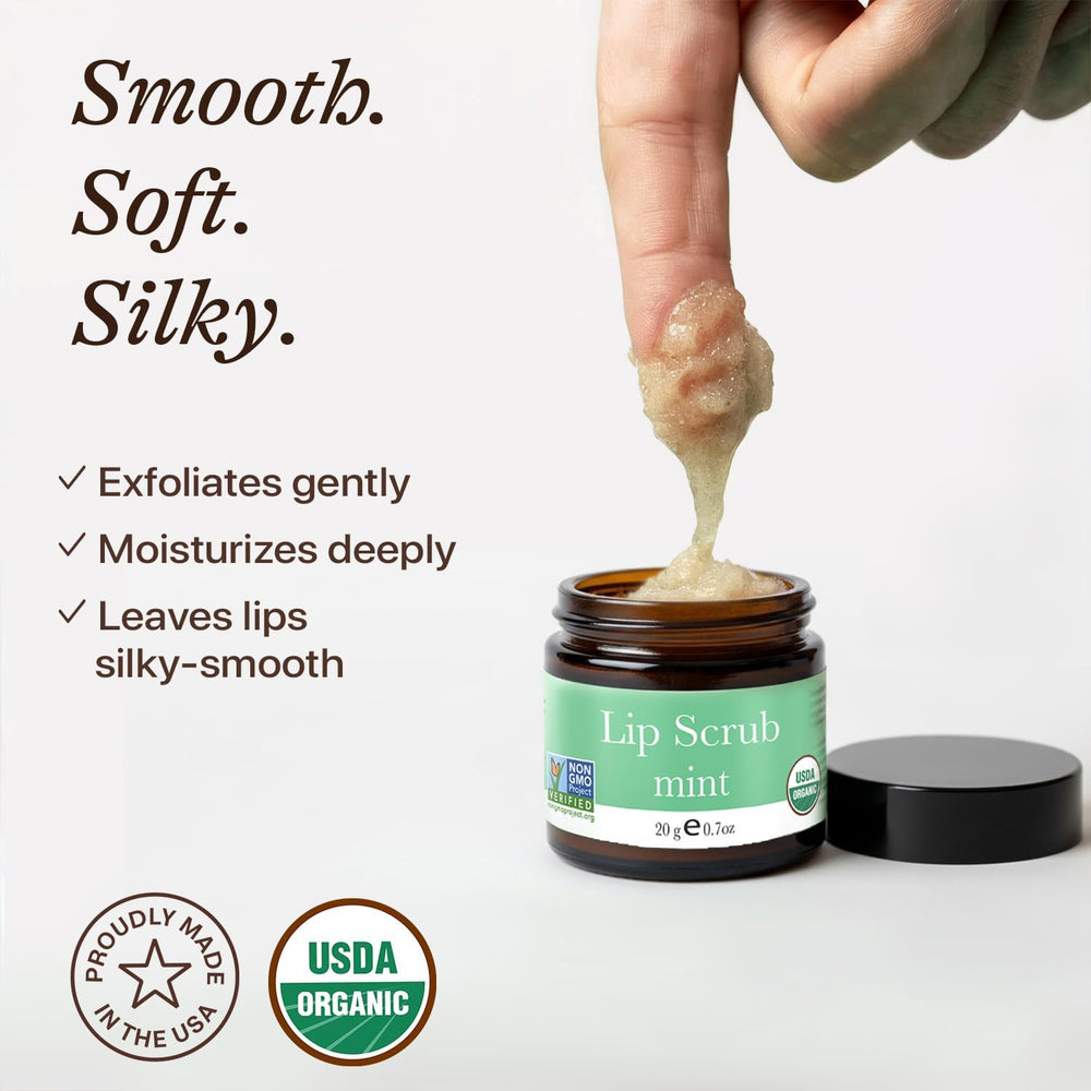 Beauty by Earth exfoliante labial menta aplicación fácil para uso diario.