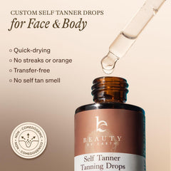 Beauty by Earth: gotas bronceadoras, mezclando con hidratante para tono personalizado.