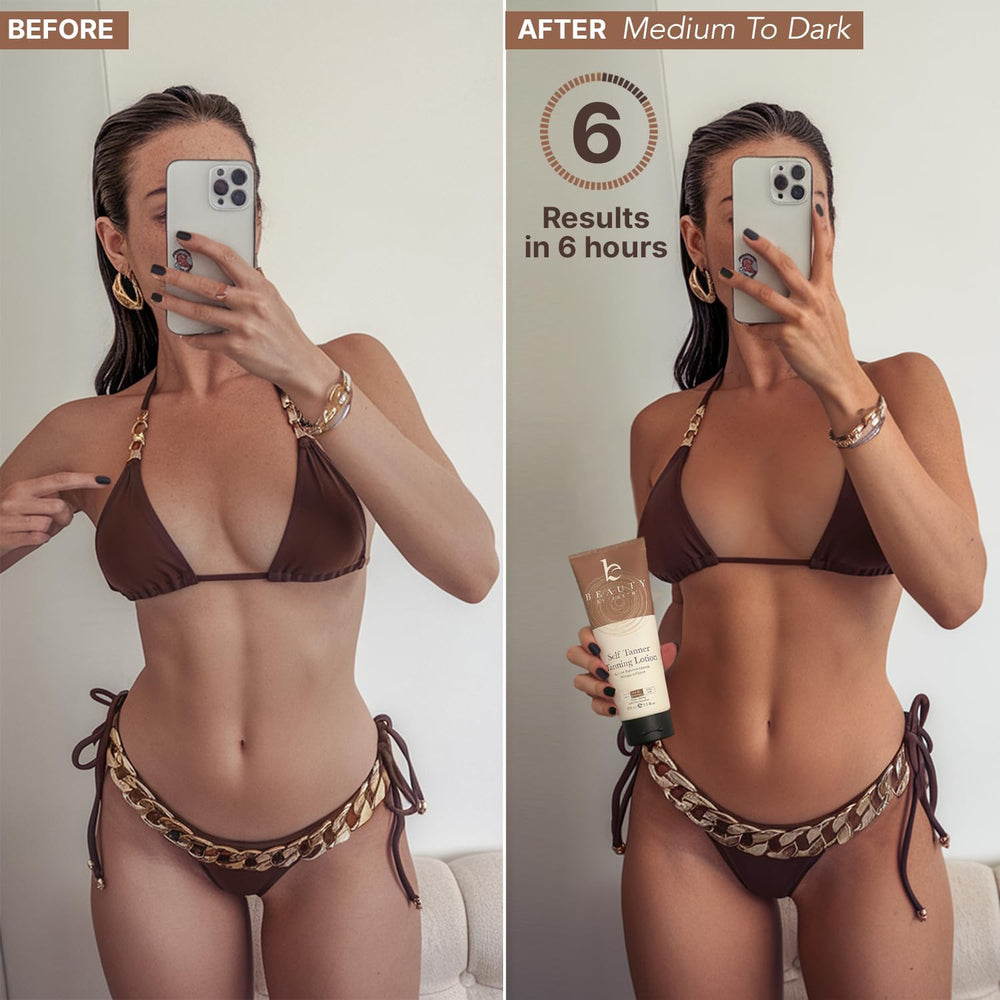 Beauty by Earth guante exfoliante para preparar la piel antes del bronceado.