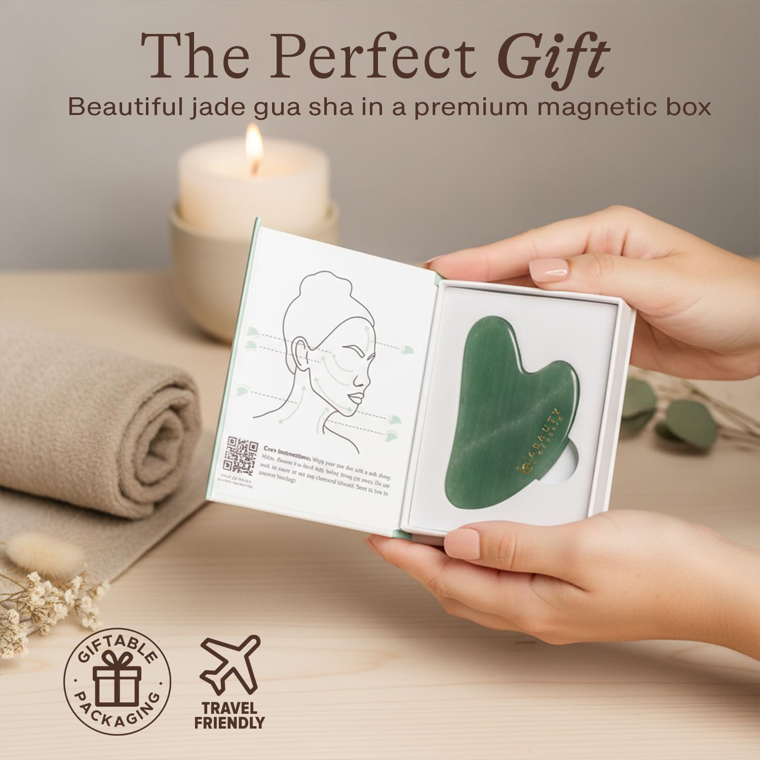 Beauty by Earth Jade Gua Sha: diseño compacto, ideal para viajar