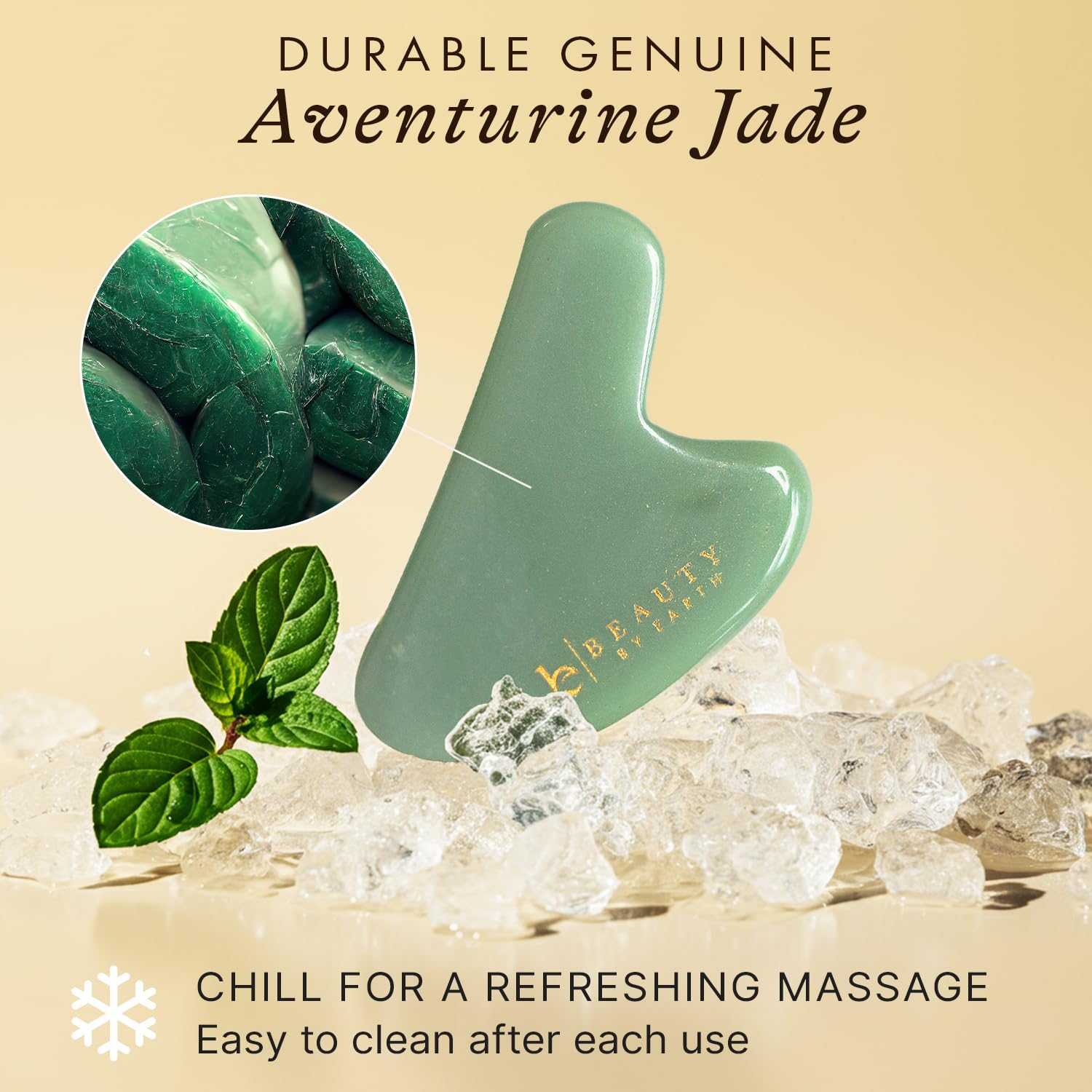 Beauty by Earth Jade Gua Sha: deslizamiento suave con aceite facial para mejores resultados