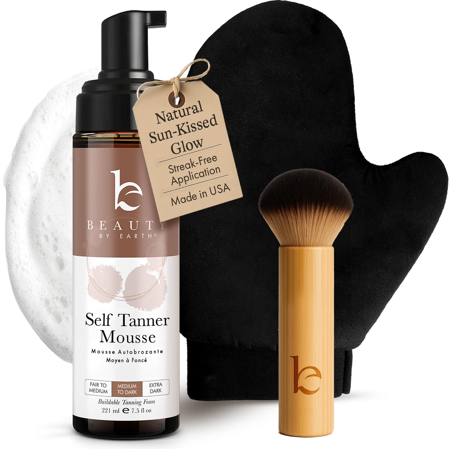 Beauty by Earth kit-mousse-autobronceador-usa: bronceado natural en casa.