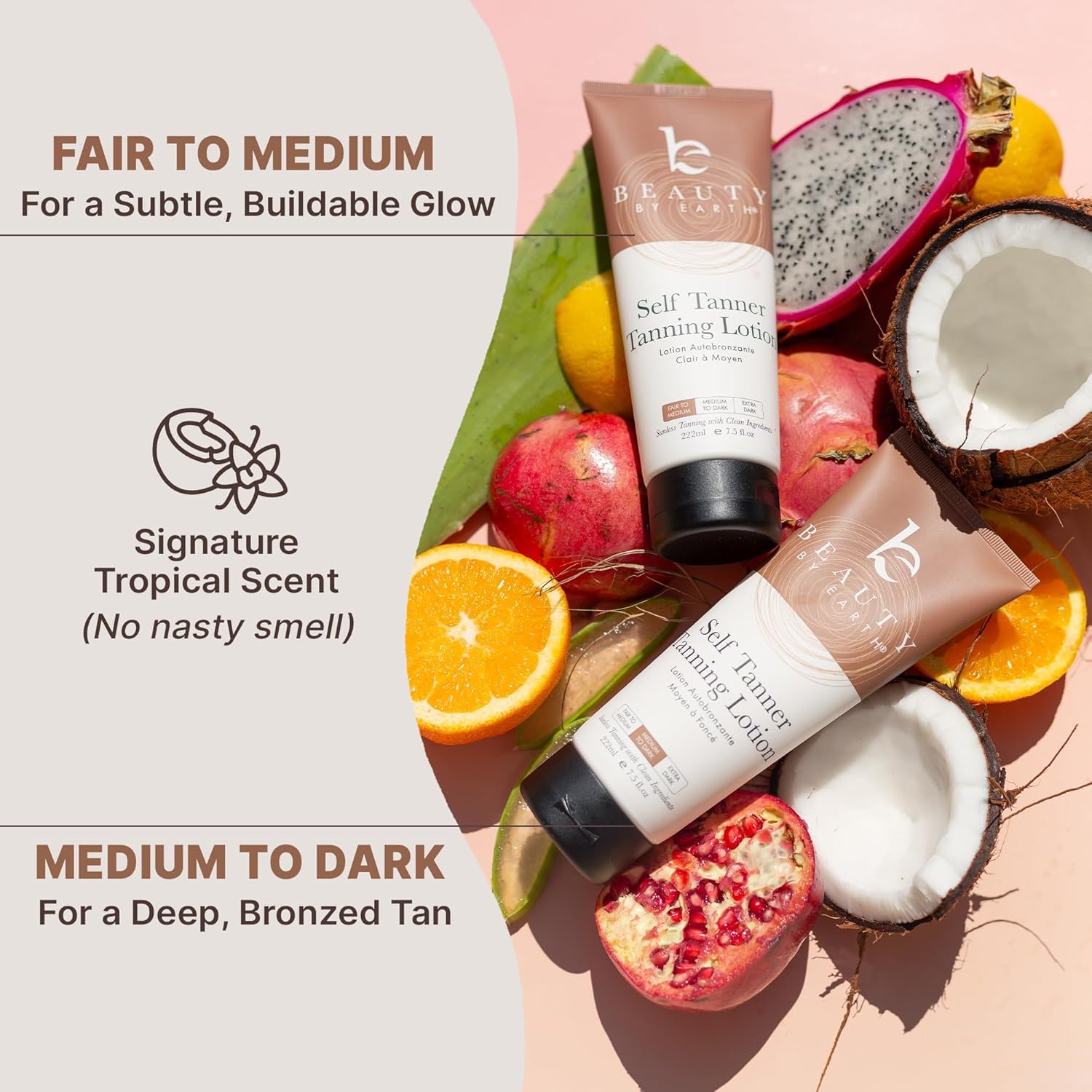 Beauty by Earth manos aplicando bronceador para un resultado natural.