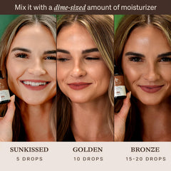 Beauty by Earth: mezcla de gotas con crema para rostro, bronceado personalizado.