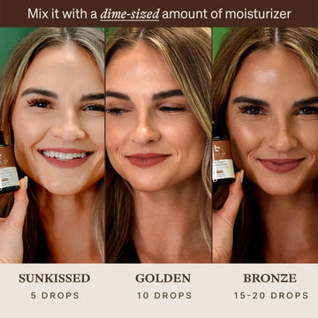 Beauty by Earth Mezcla crema hidratante con gotas para tono personalizado.