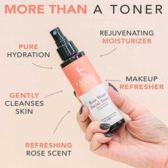 Beauty by Earth – Agua de rosas en spray facial, sin alcohol, ingredientes naturales, hecho en EE. UU.