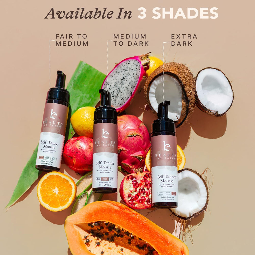 Beauty by Earth Self Tanner Mousse vegano y libre de crueldad.