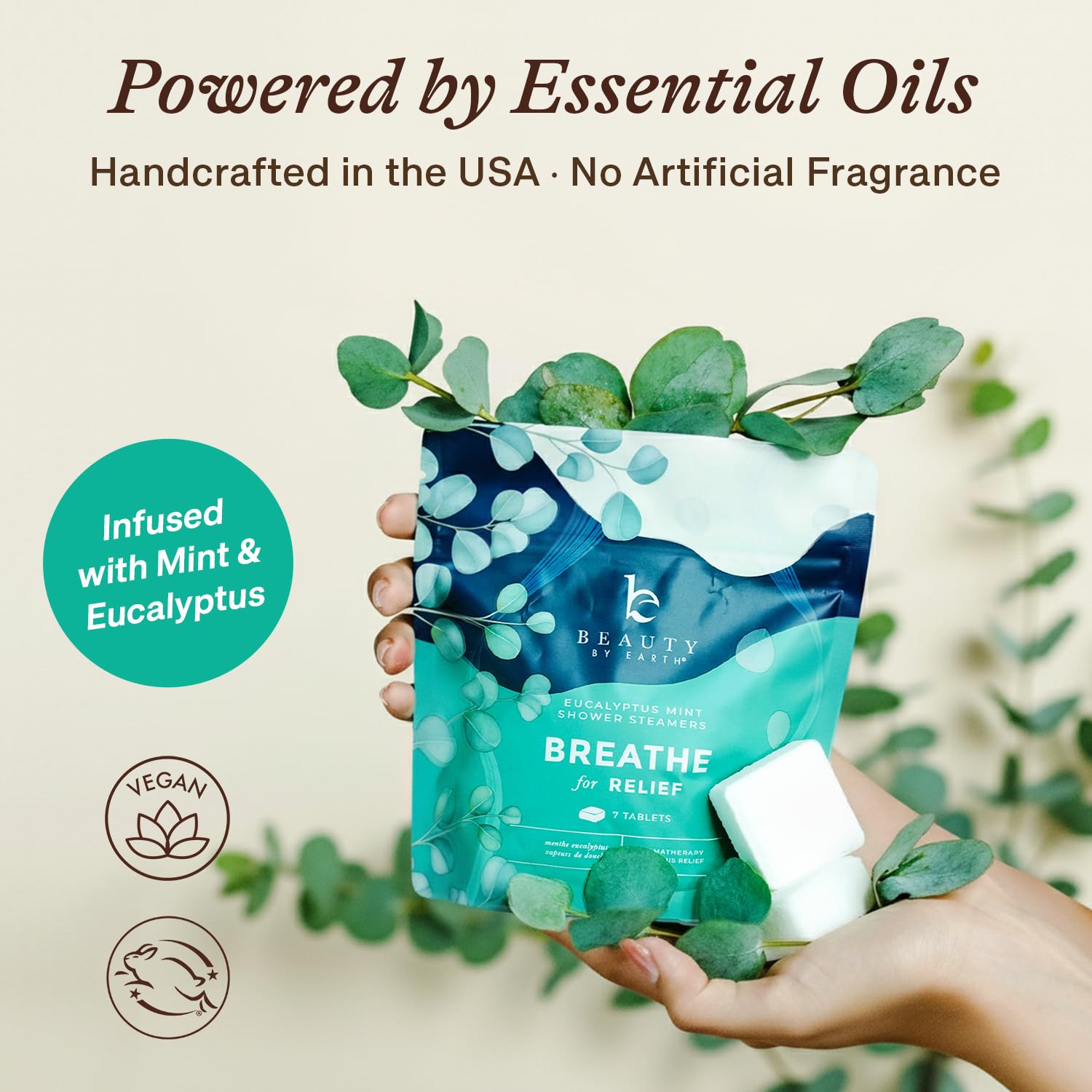 Beauty by Earth tableta ducha grande, aroma duradero que transforma la rutina