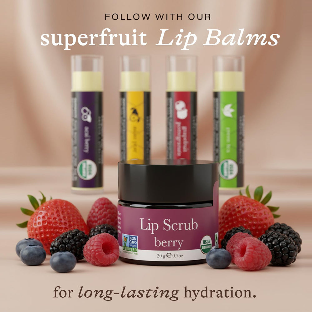 Beauty by Earth facilita uso diario con el exfoliante labial frambuesa.