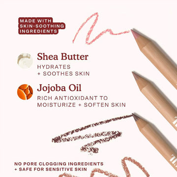 Beauty Glazed delineadores labiales beige y rosado, ideal para definir y rellenar.