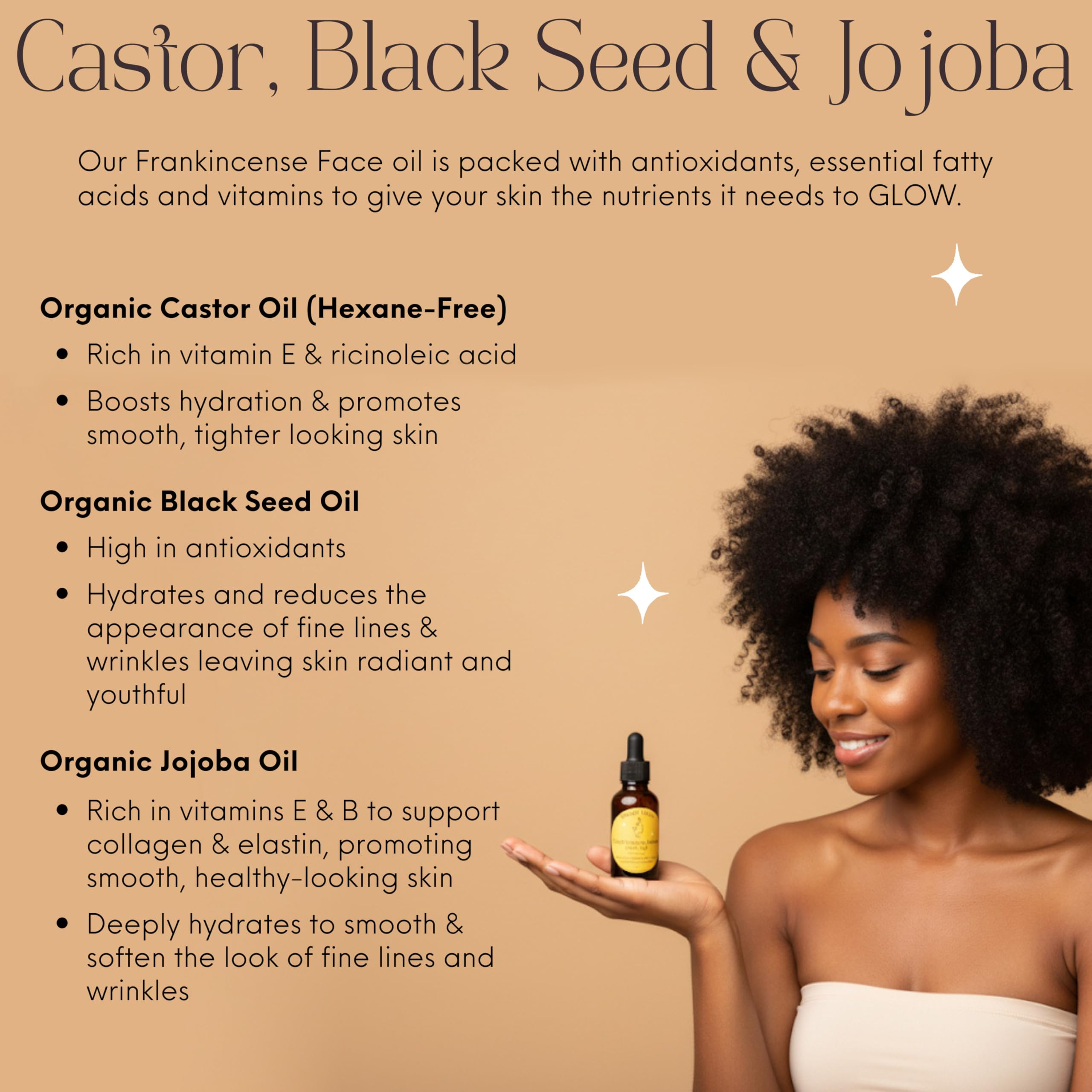 Beauty Glow aceite de jojoba textura ligera no grasa y apto para piel sensible.