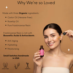  Beauty Glow aceite ricino y rosa mosqueta, nutrición para piel flexible.