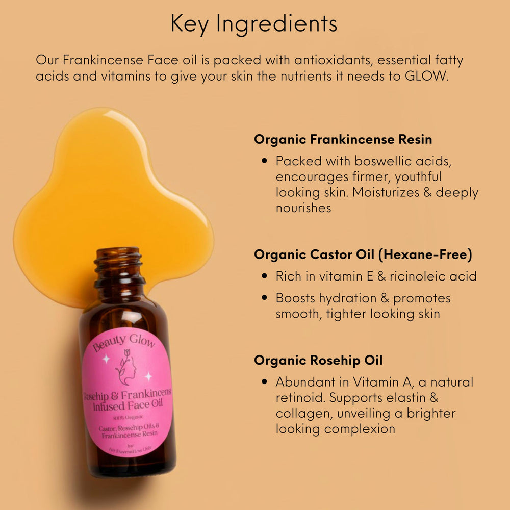 Beauty Glow aceite de textura ligera para absorción rápida.