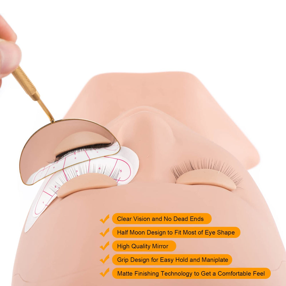 Beauty Junko Pro Espejo dental para extensiones de pestañas, ideal para revisión detallada