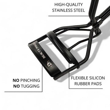 Beauty Power agarre ergonómico en acero inoxidable para uso cómodo.