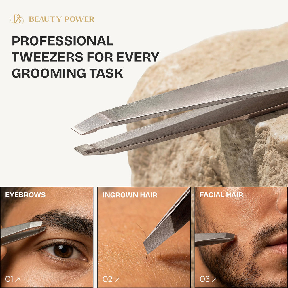 Pinzas cejas ergonómicas Beauty Power, precisión para definir cejas.