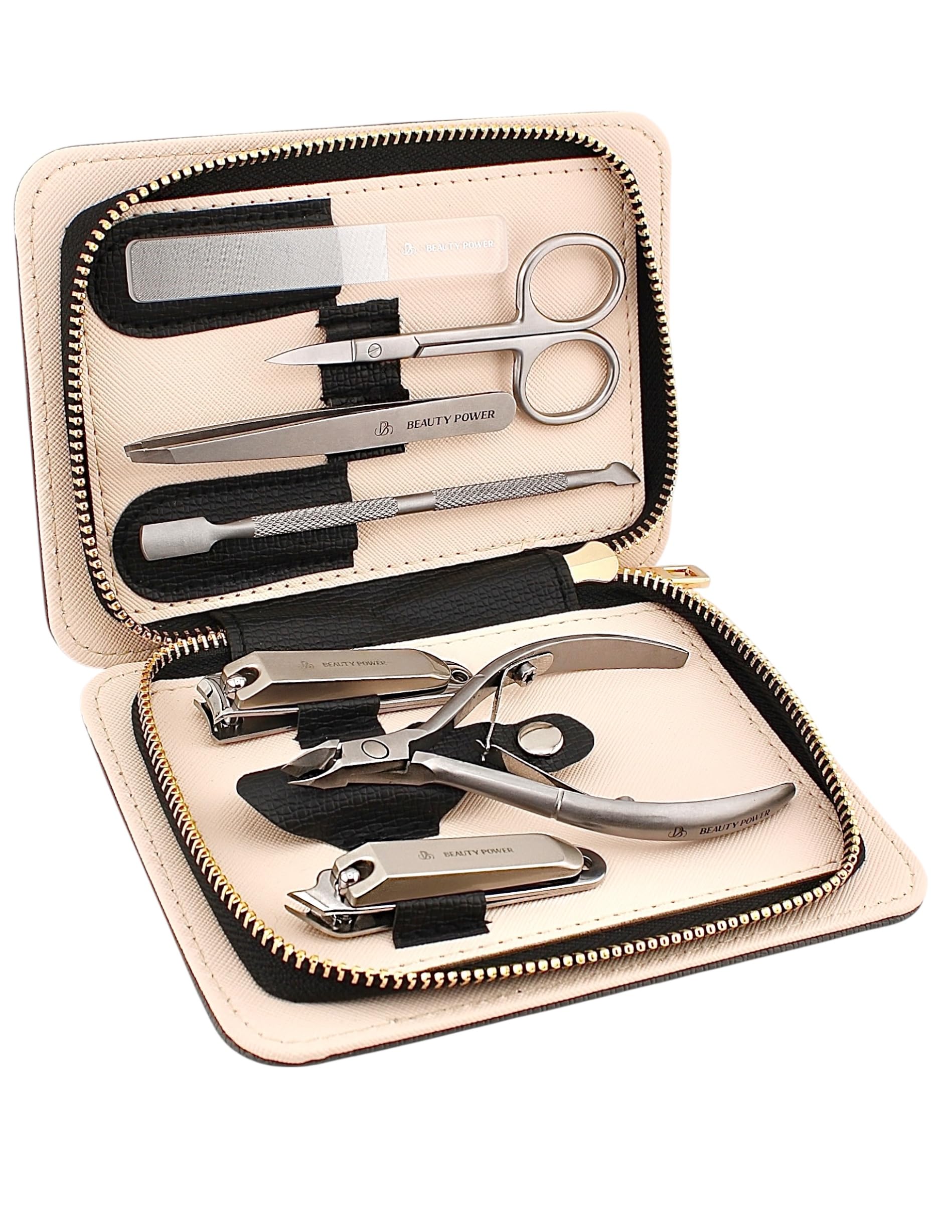 Set Beauty Power de manicura y pedicura 7-en-1, visión general y compacto para viaje.