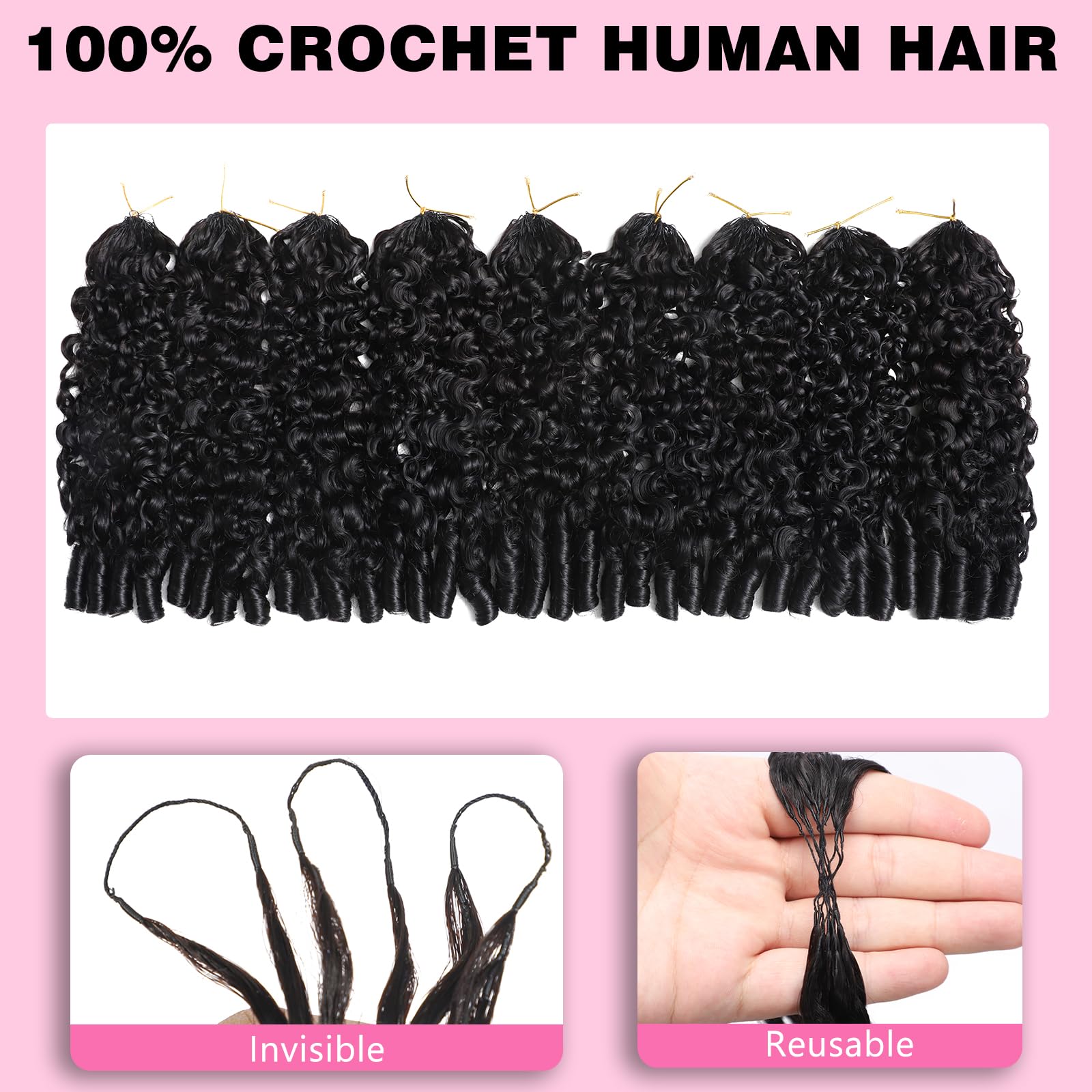 Beauty Queen Burmese Curly Crochet, textura en espiral para un look natural.