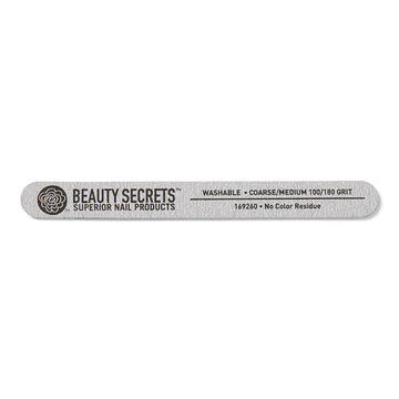 Beauty Secrets Zebra Lima acolchada para uñas artificiales, limado suave y preciso.