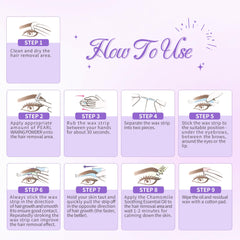 Beauty7 hair removal strips targeting root-level brow hair